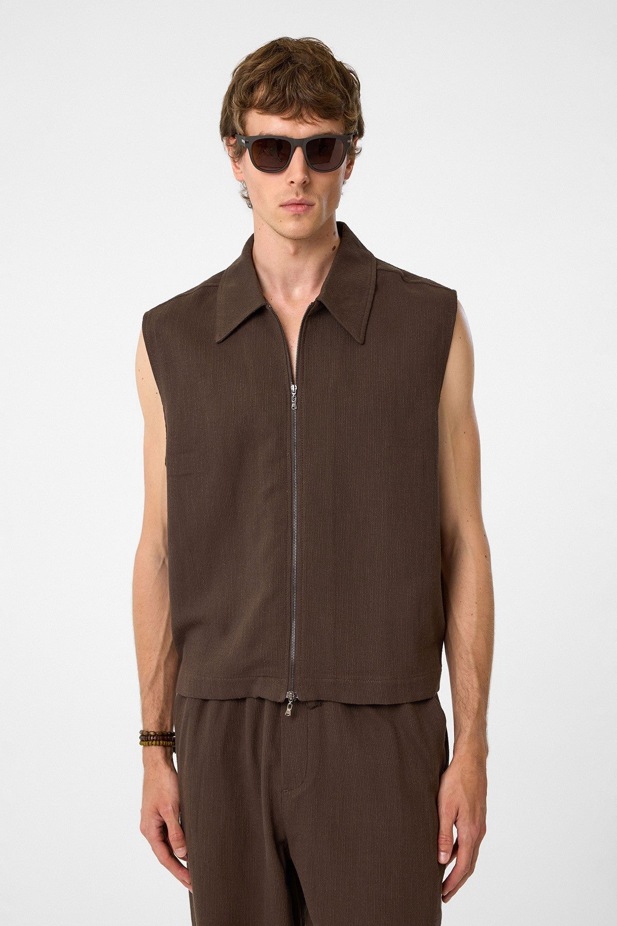Antioch Textured Polo-Neck Men's Vest