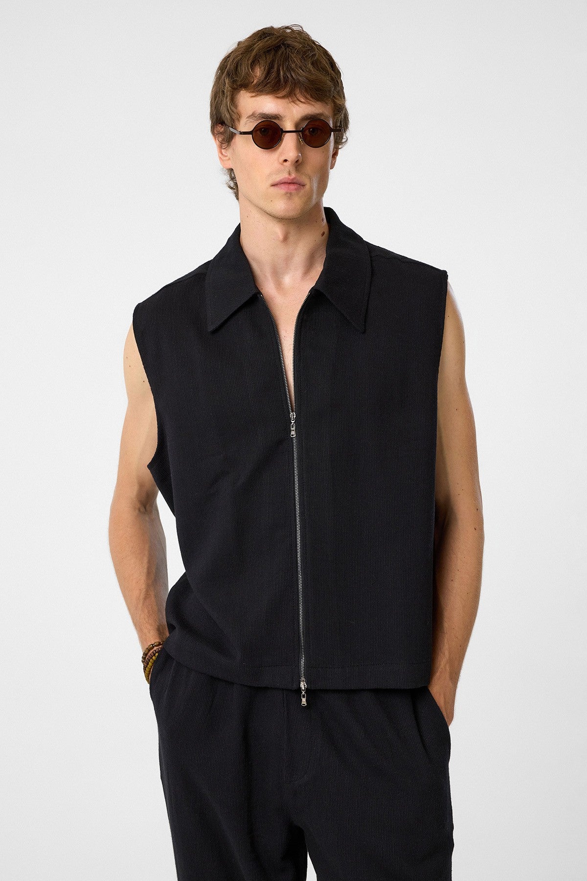 Antioch Textured Polo-Neck Men's Vest
