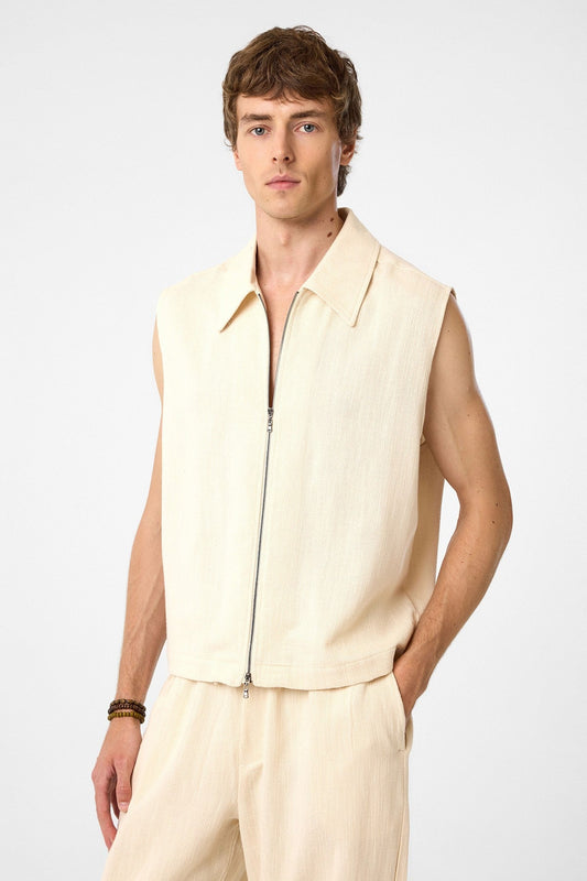 Antioch Textured Polo-Neck Men's Vest