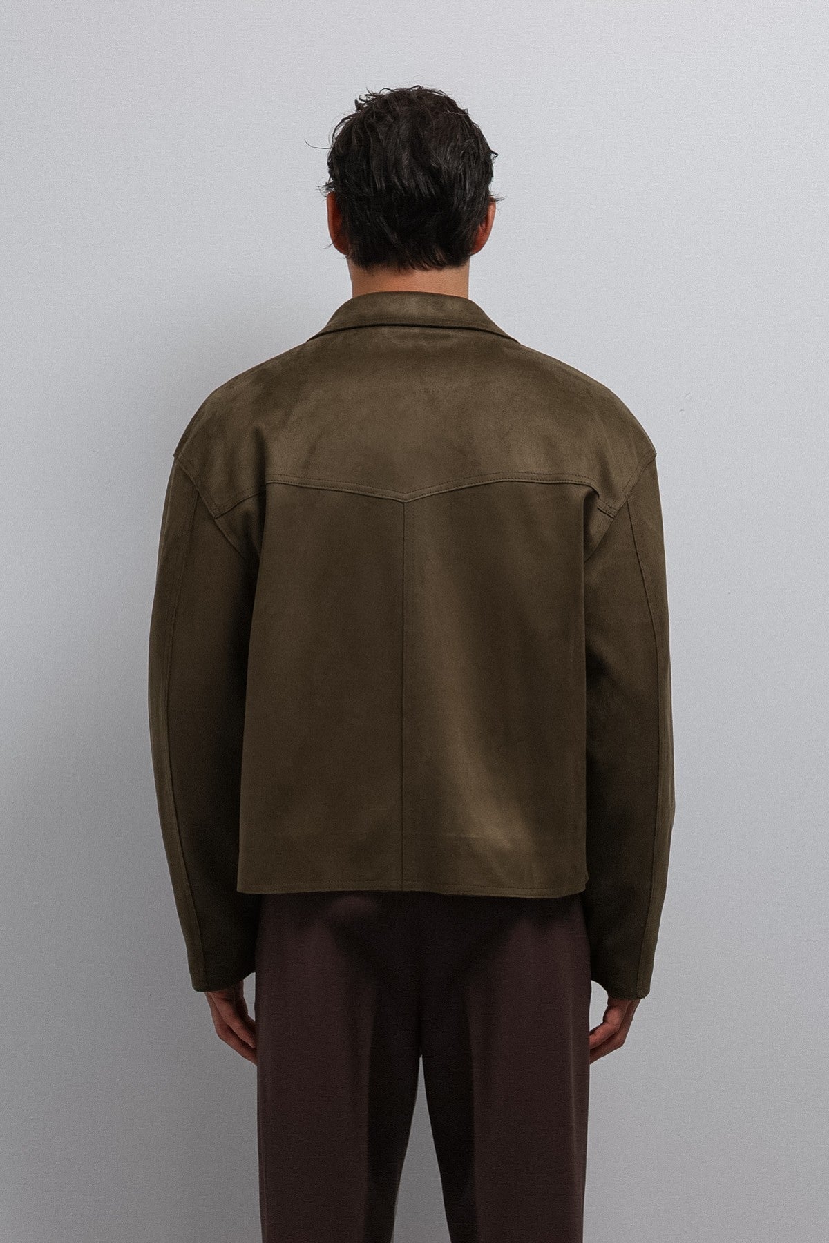 Antioch Zipper-Front Faux Suede Men's Jacket