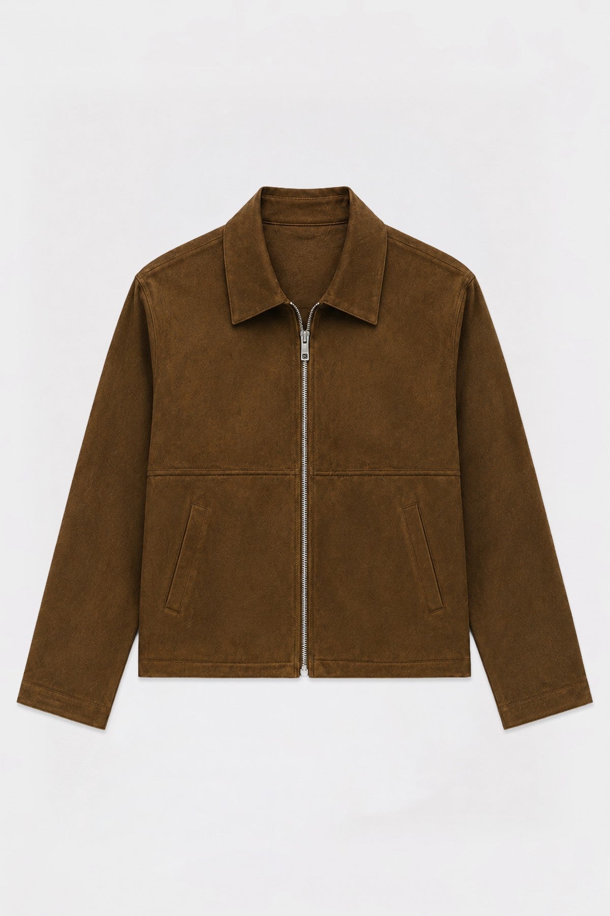 Men's Faux Suede Jacket with Zipper