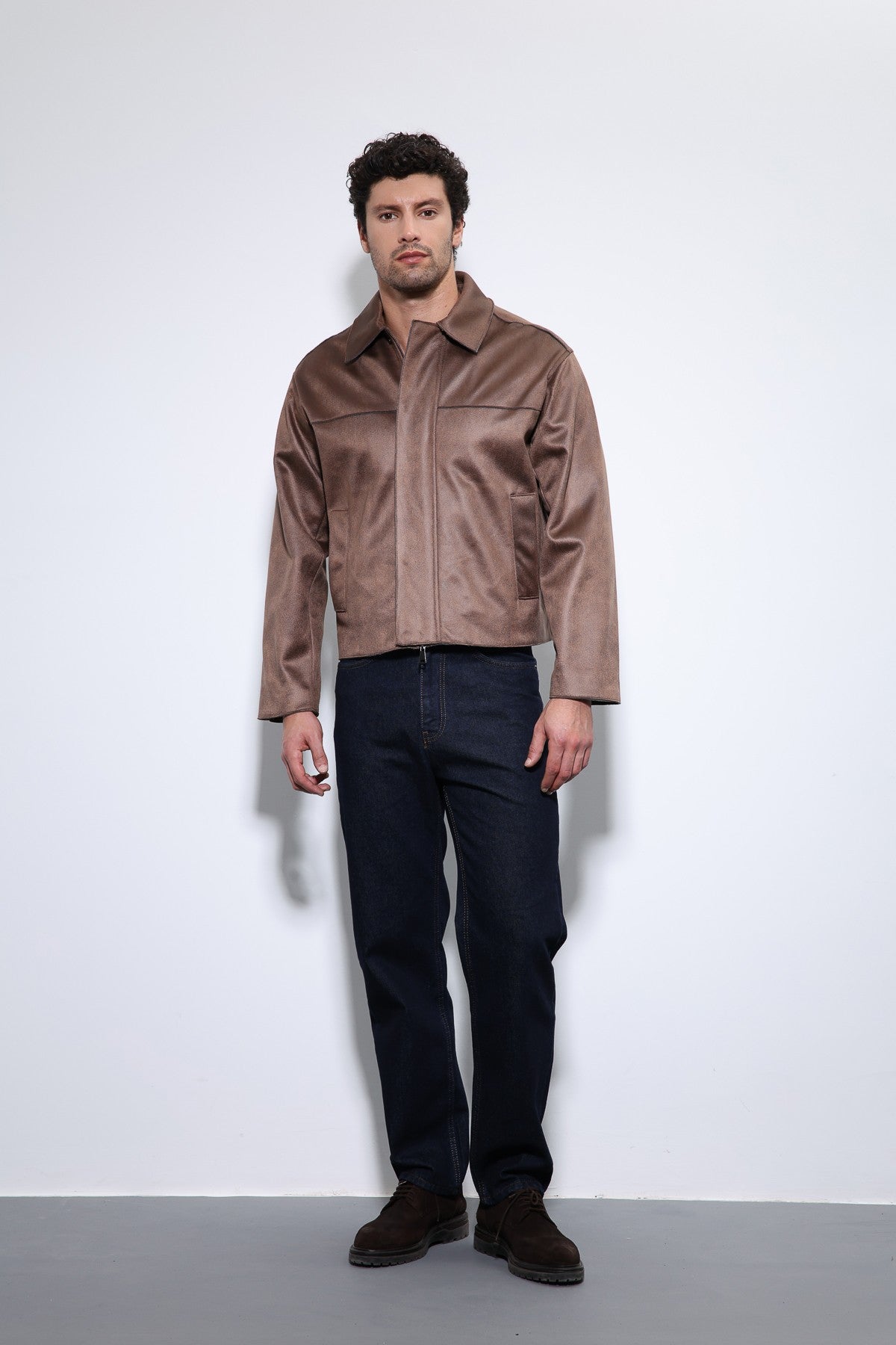 Relax Fit Faux Leather Men's Jacket