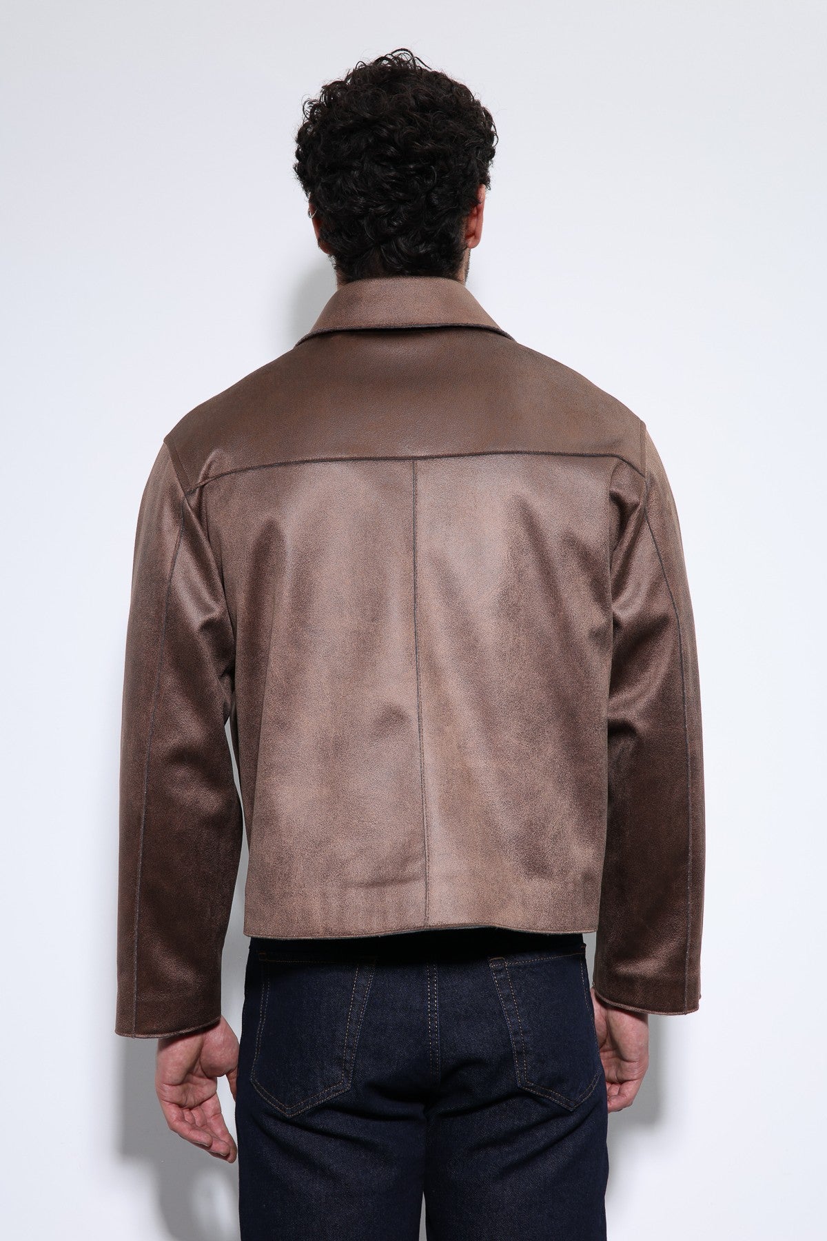 Relax Fit Faux Leather Men's Jacket