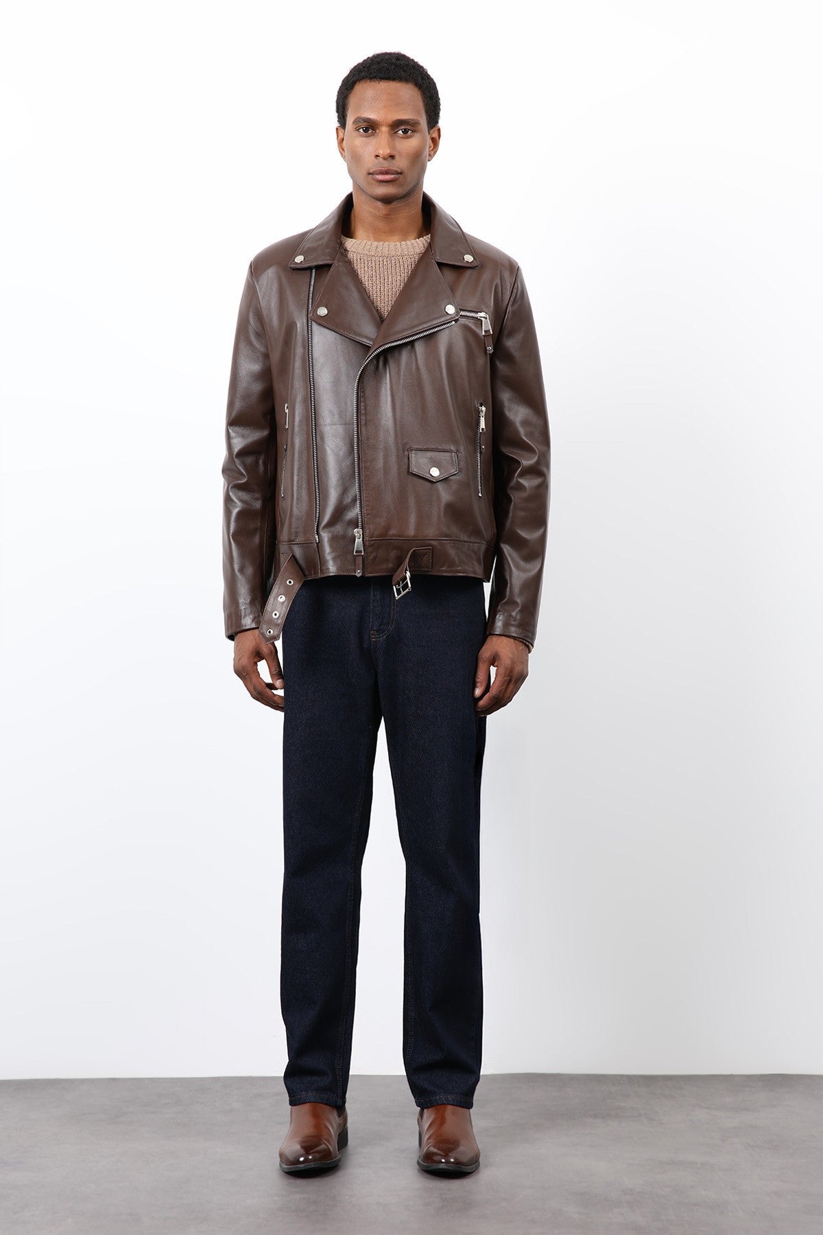Antioch 100% Leather Biker Jacket