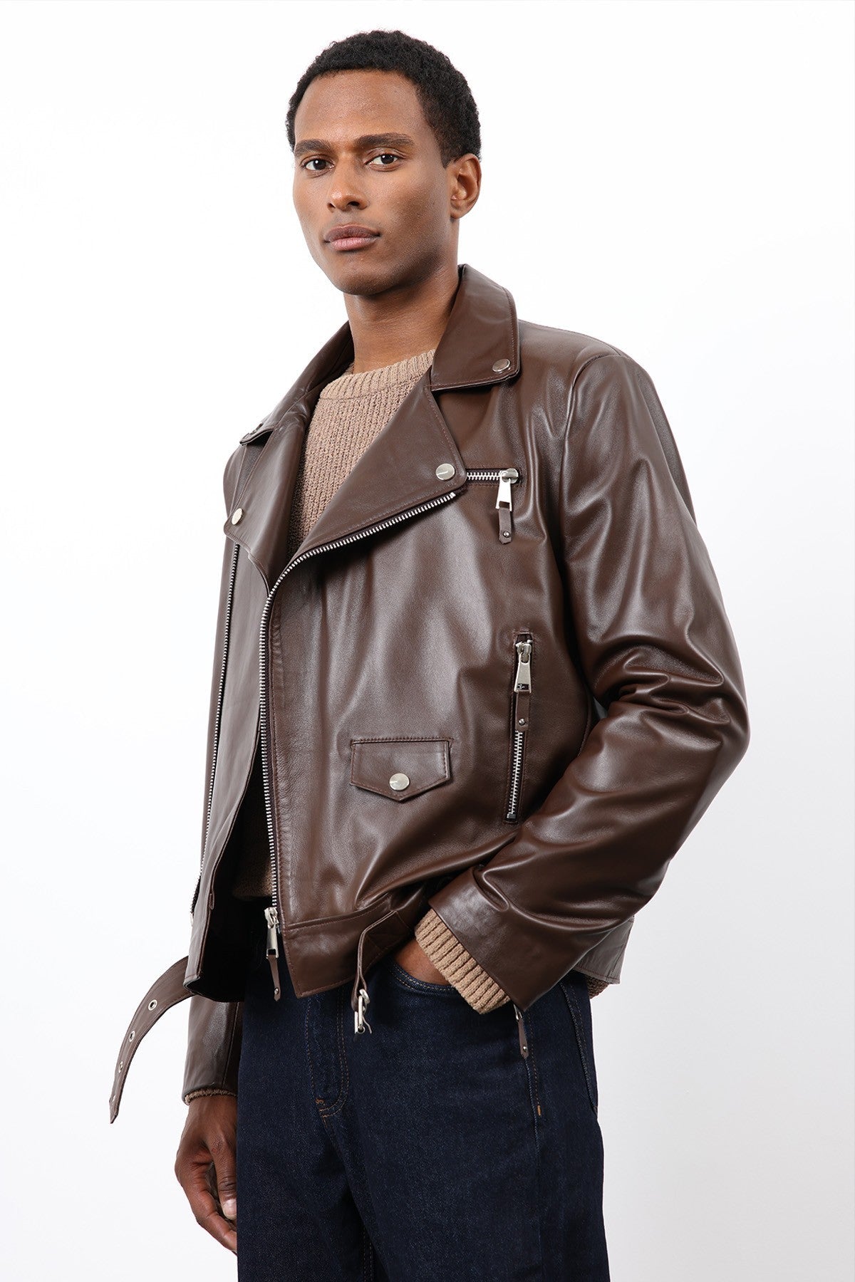 Antioch 100% Leather Biker Jacket