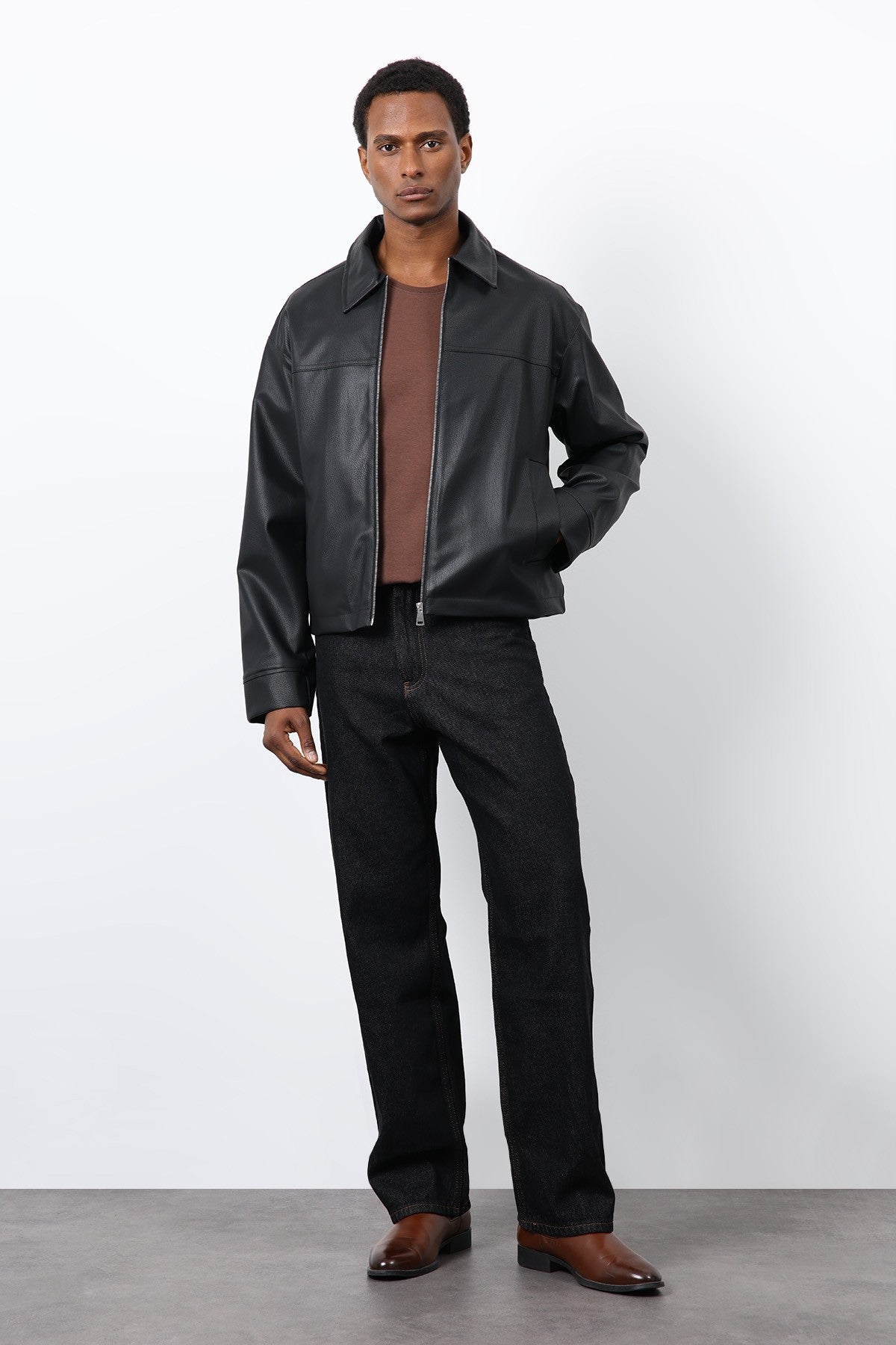 Antioch Relax Fit Men's Leather Jacket