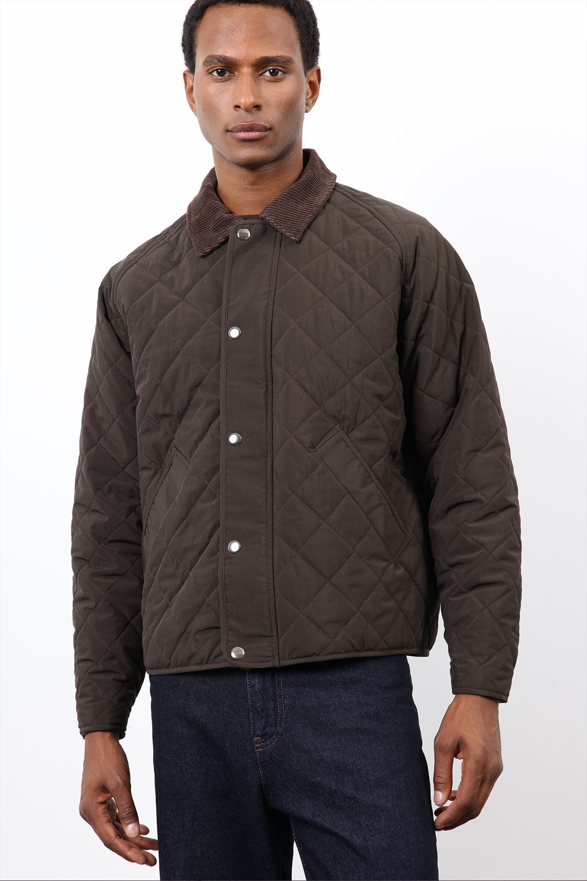 Antioch Men's Jacket with Contrast Collar and Baklava Pattern