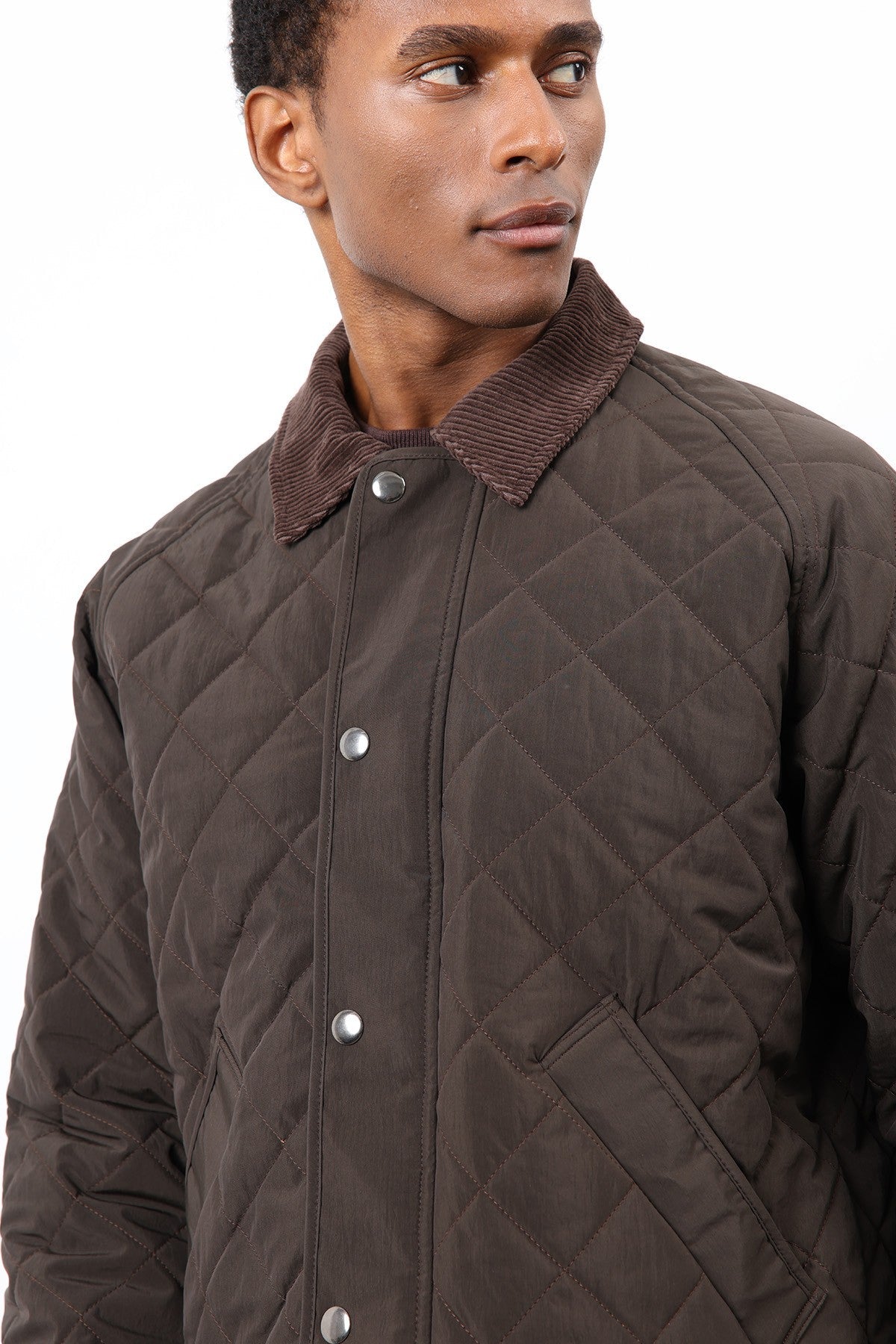 Antioch Men's Jacket with Contrast Collar and Baklava Pattern