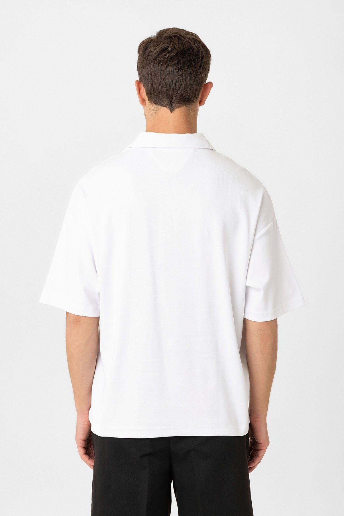 Antioch Oversized Polo-Neck Zipper Men's T-Shirt