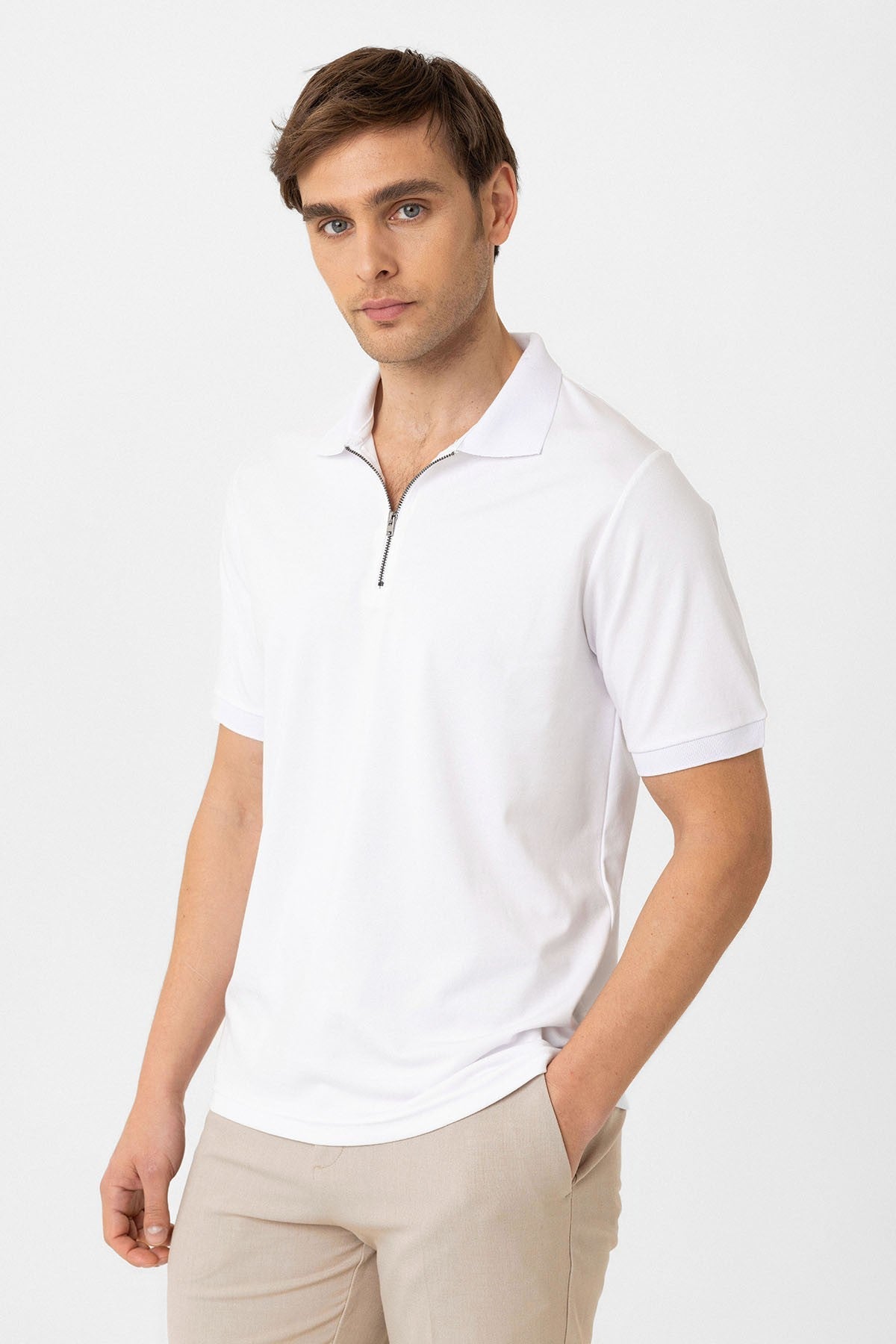 Antioch Zipper Regular Fit Men's T-Shirt
