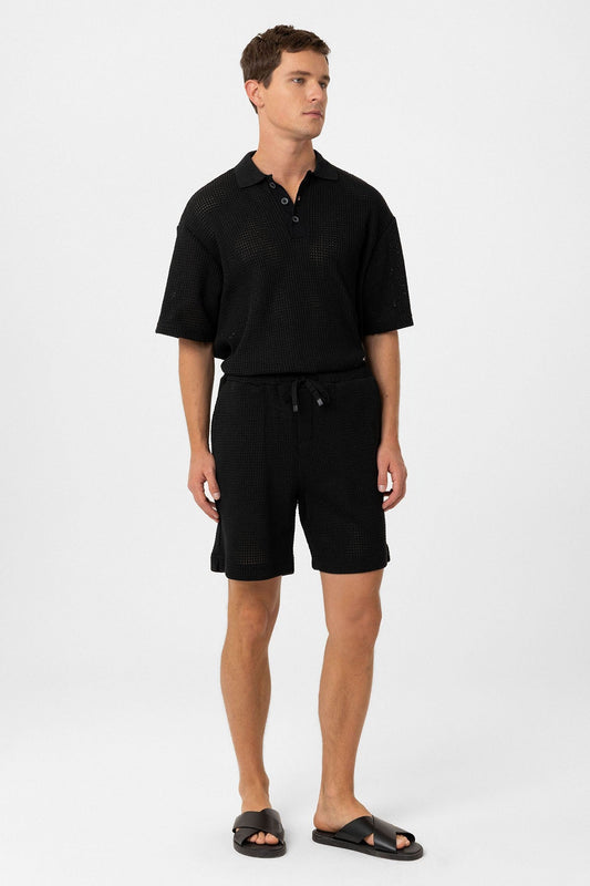 Antioch Polo-Neck Textured Relaxed-Fit Men's T-Shirt