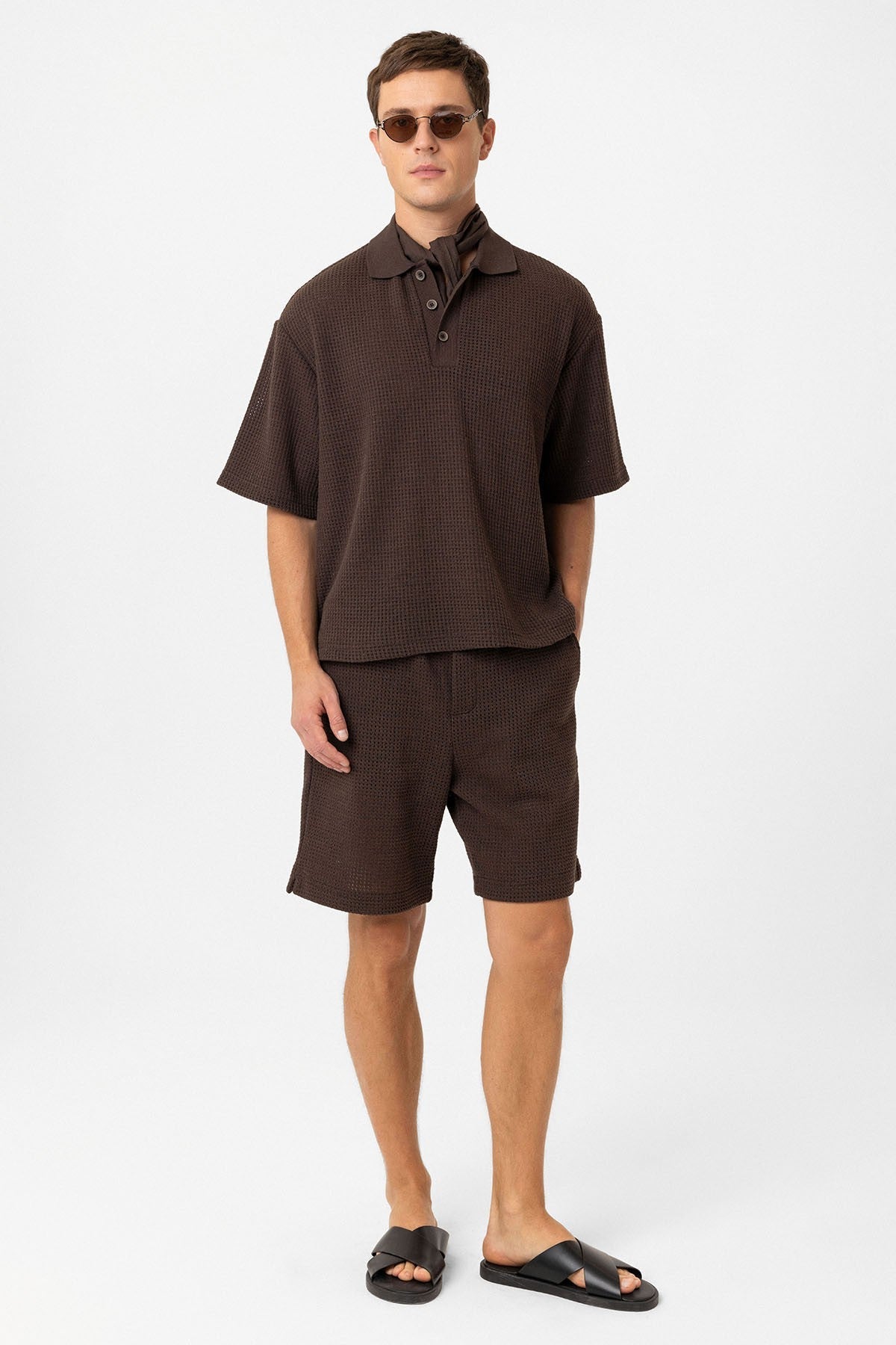 Antioch Polo-Neck Textured Relaxed-Fit Men's T-Shirt