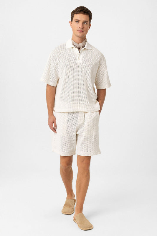 Antioch Polo-Neck Textured Relaxed-Fit Men's T-Shirt