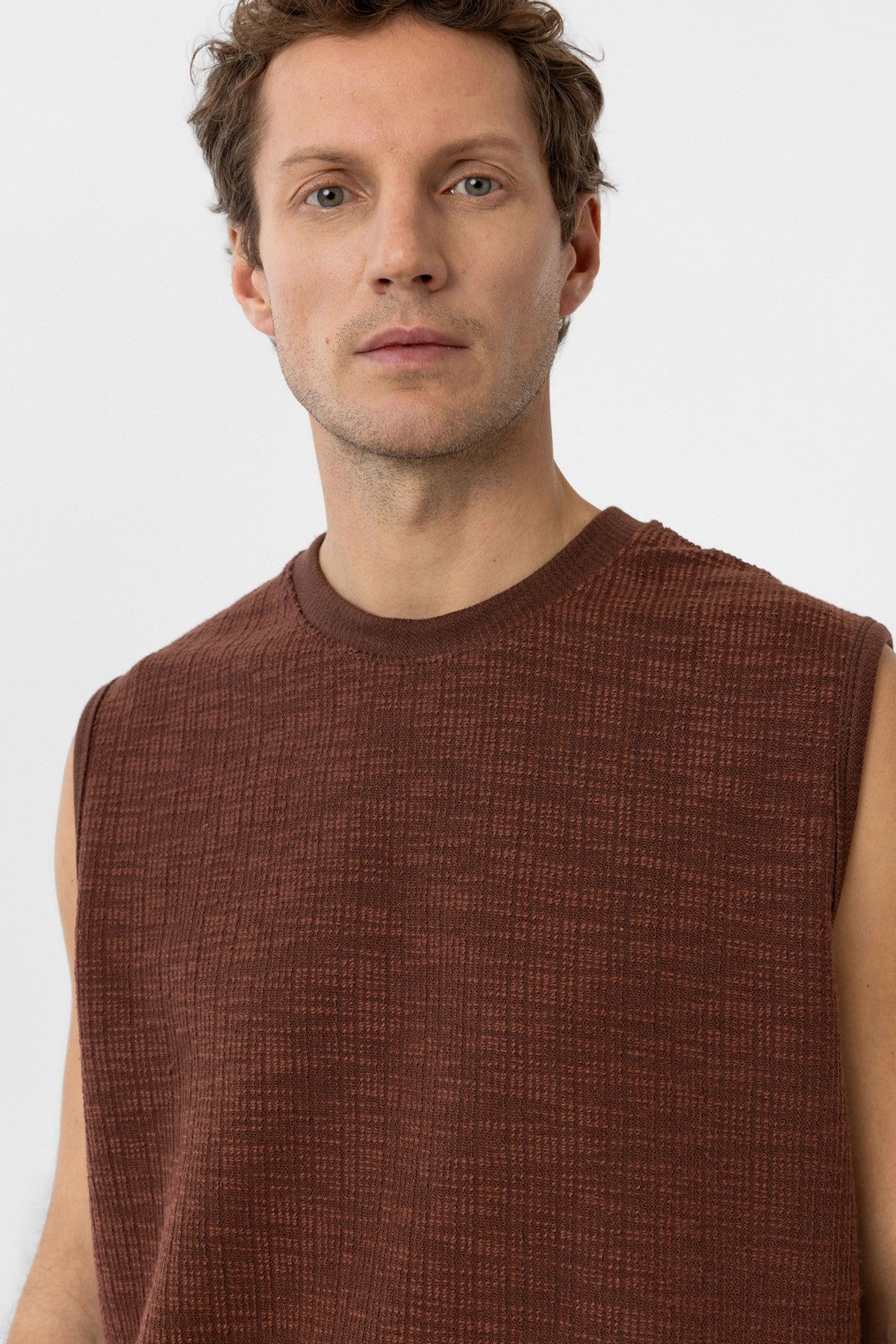 Antioch Regular Fit Textured Men's Sleeveless T-Shirt
