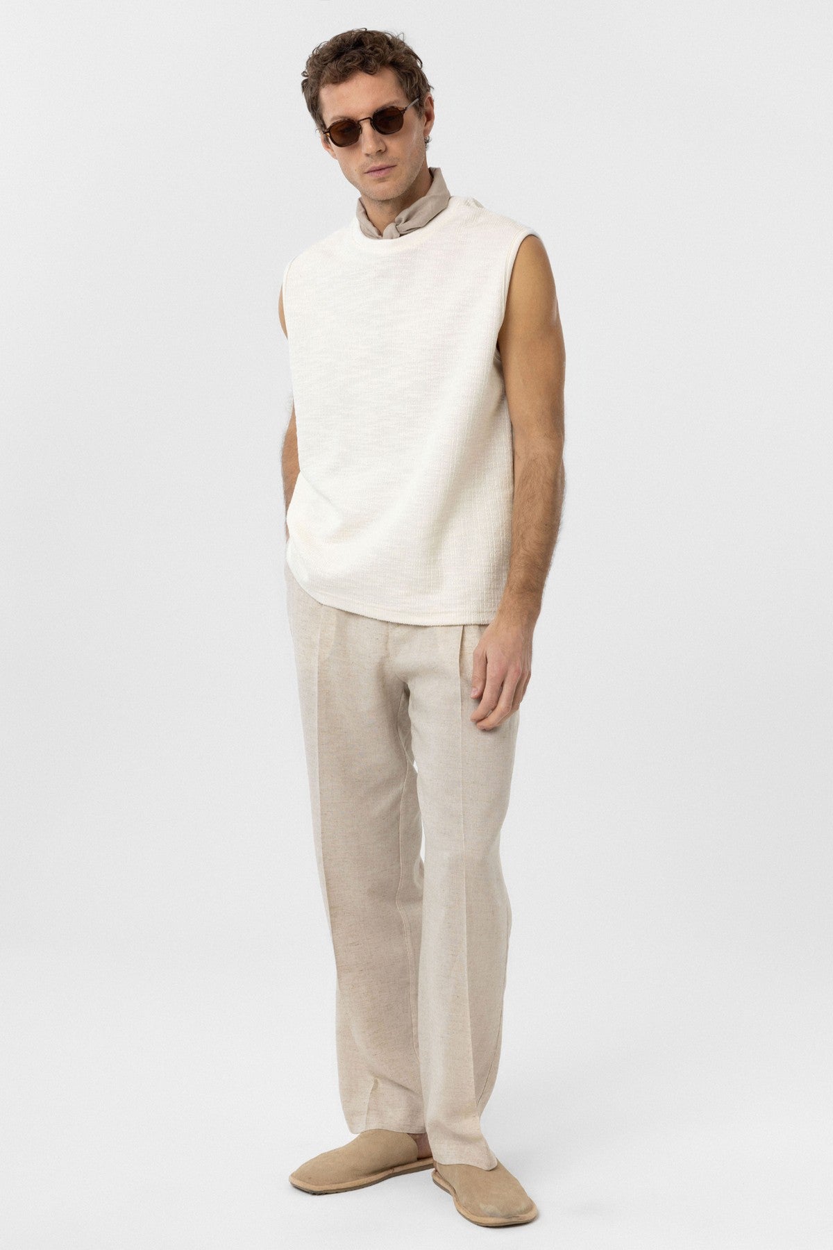 Antioch Regular Fit Textured Men's Sleeveless T-Shirt