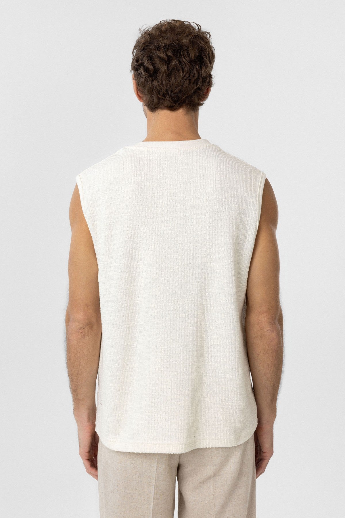 Antioch Regular Fit Textured Men's Sleeveless T-Shirt