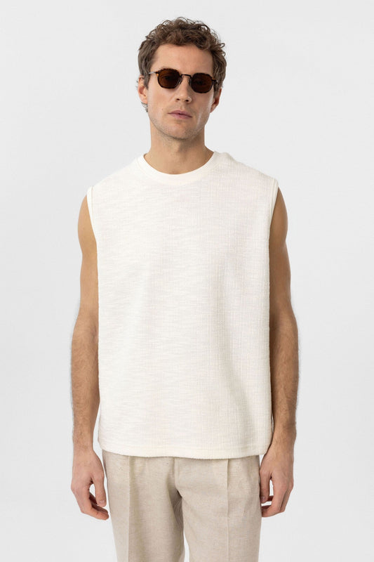 Antioch Regular Fit Textured Men's Sleeveless T-Shirt