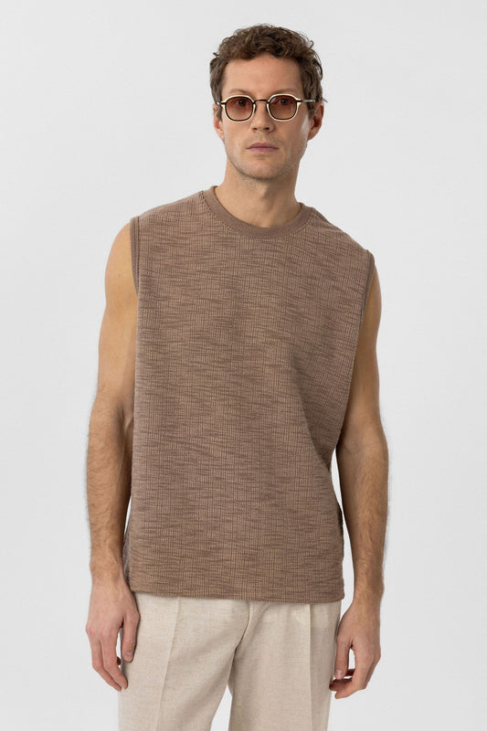 Antioch Regular Fit Textured Men's Sleeveless T-Shirt