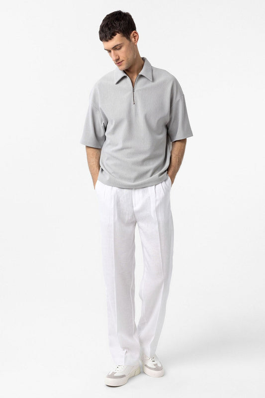 Antioch Relax Fit Men's Polo-Neck T-Shirt with Zipper