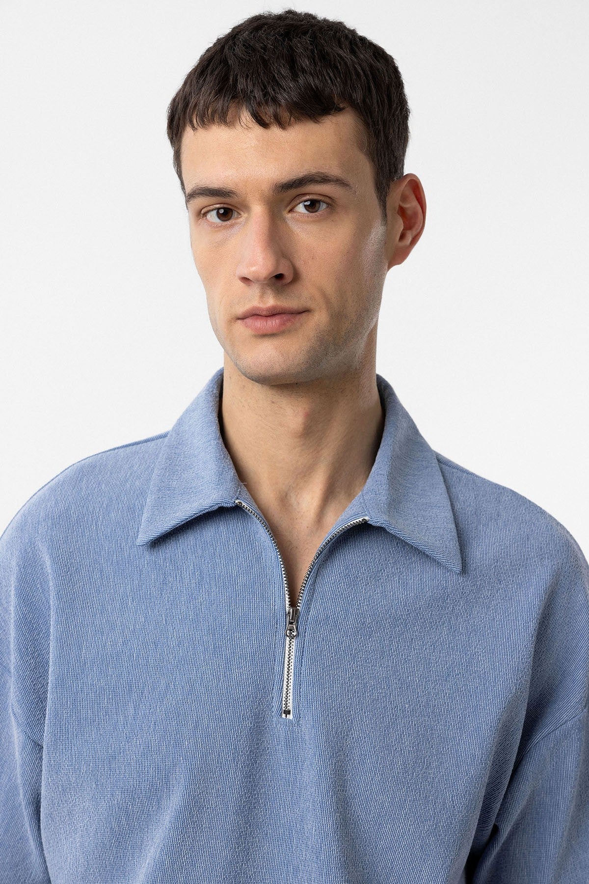 Antioch Relax Fit Men's Polo-Neck T-Shirt with Zipper