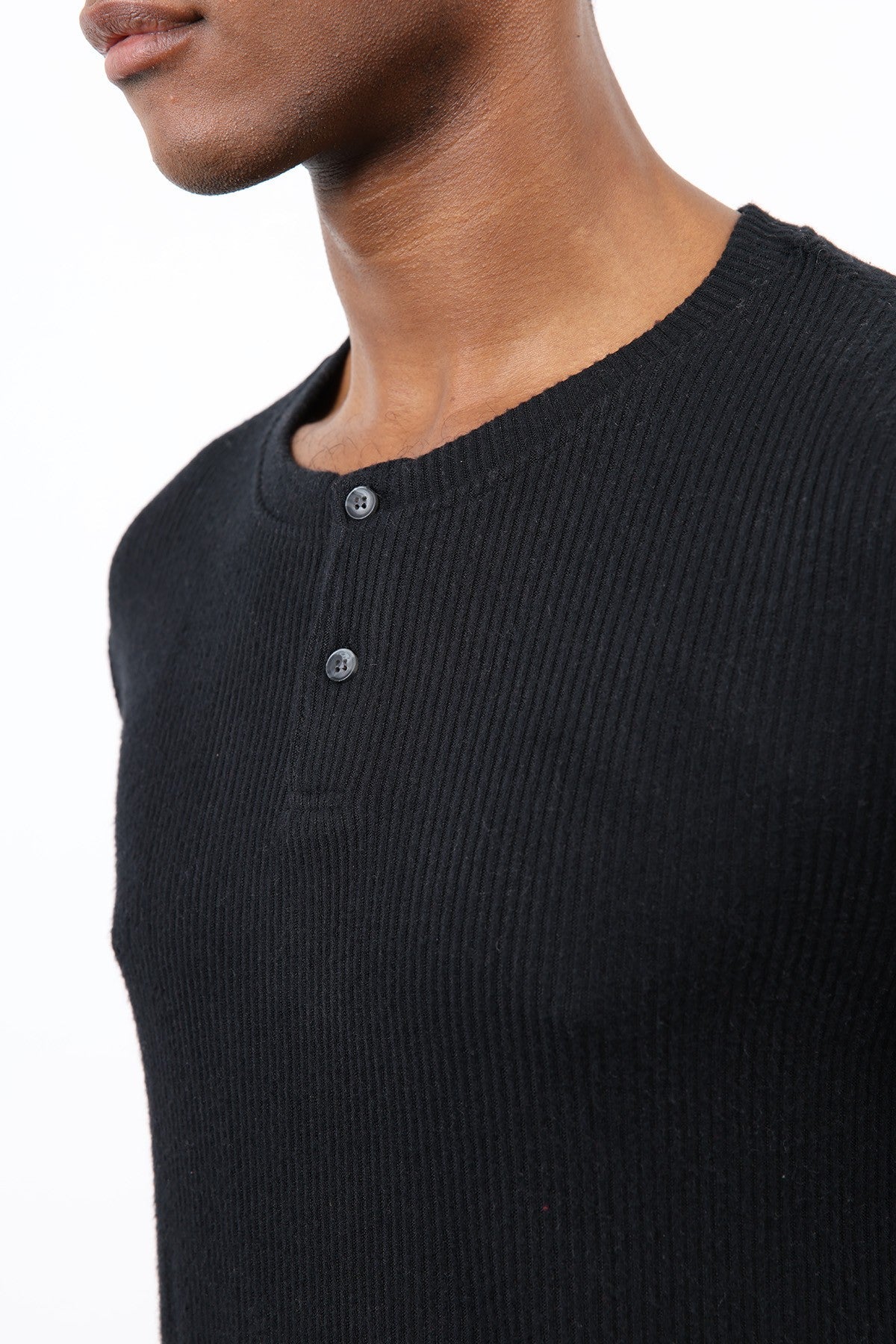 Antioch Ribbed-Collar Button-Down T-Shirt