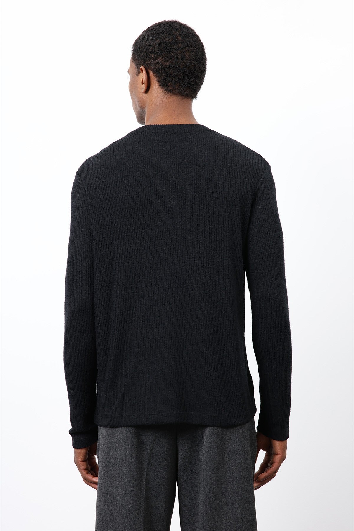 Antioch Ribbed-Collar Button-Down T-Shirt