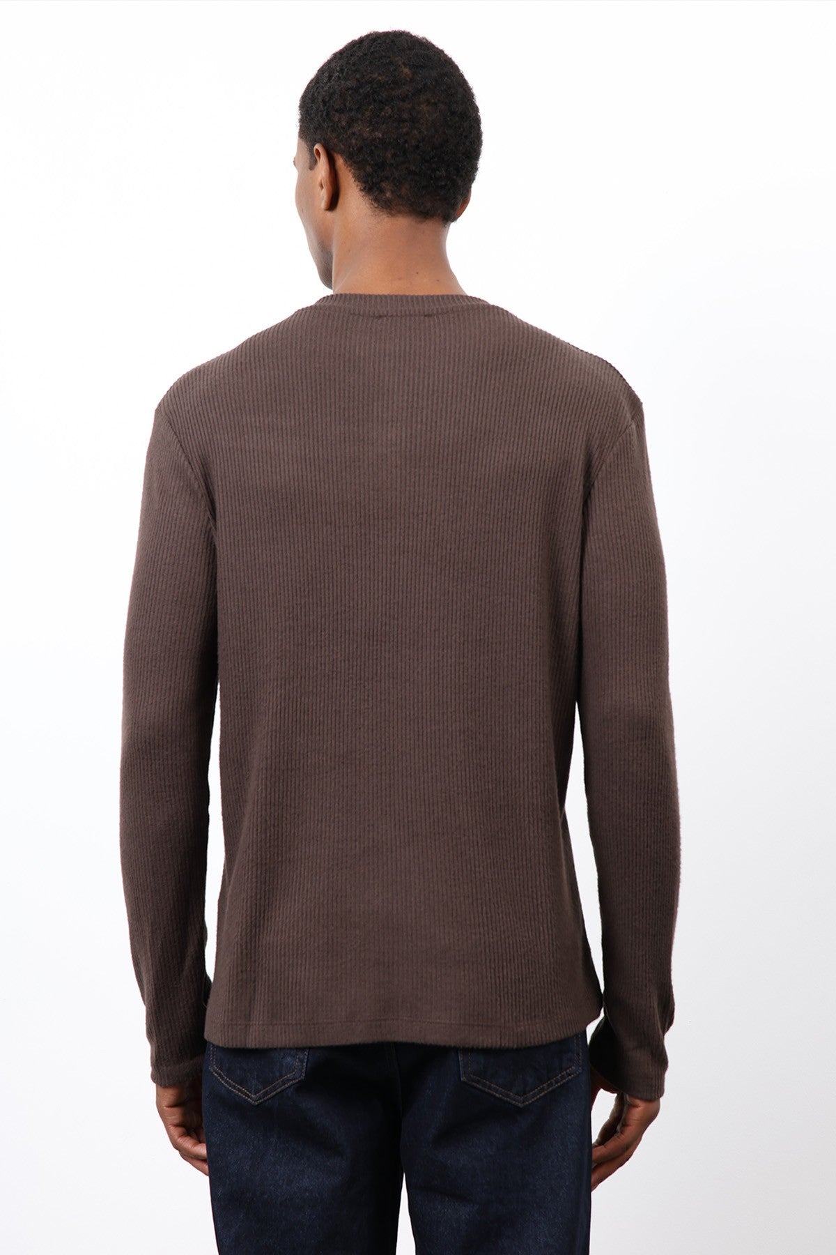 Antioch Ribbed-Collar Button-Down T-Shirt