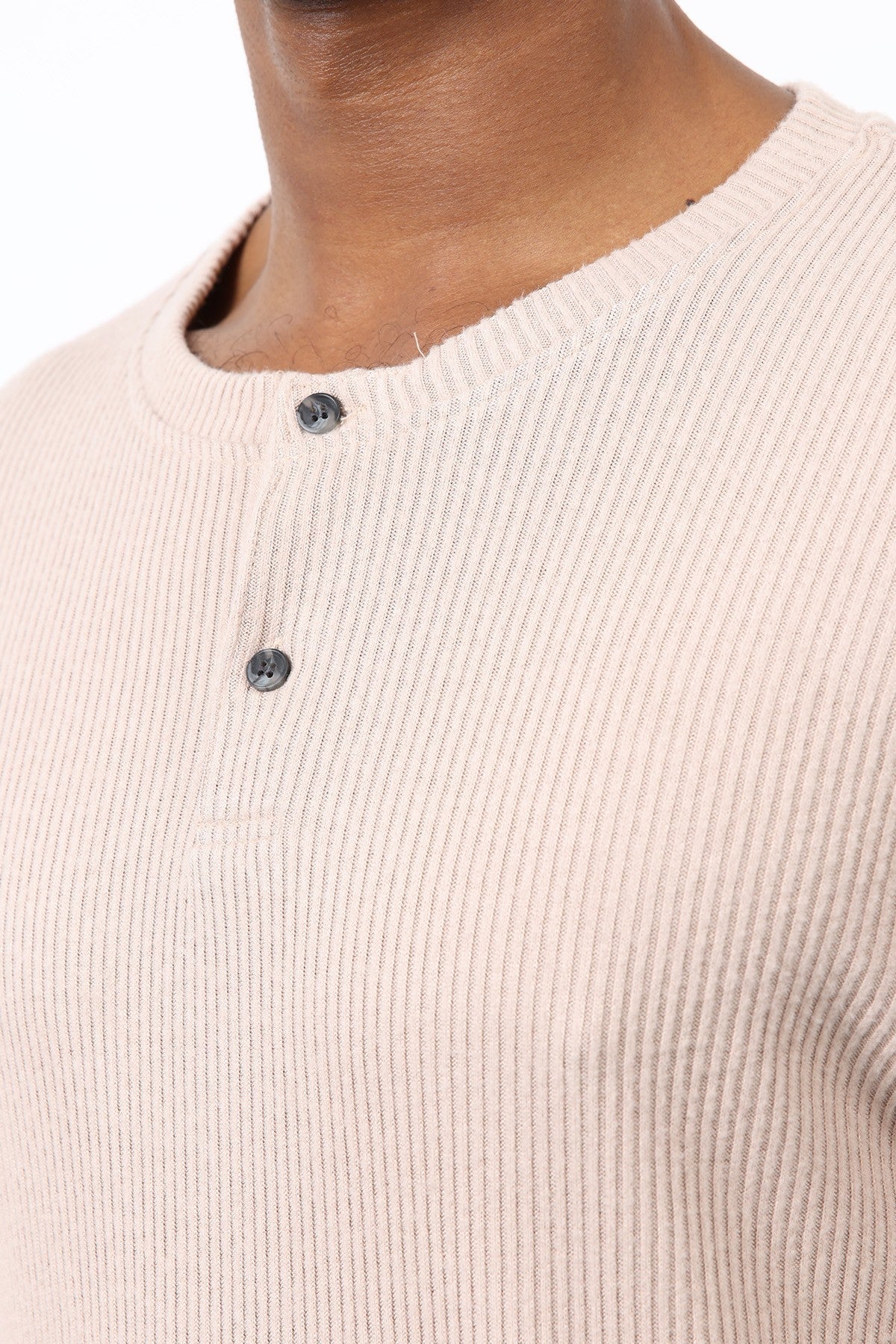 Antioch Ribbed-Collar Button-Down T-Shirt
