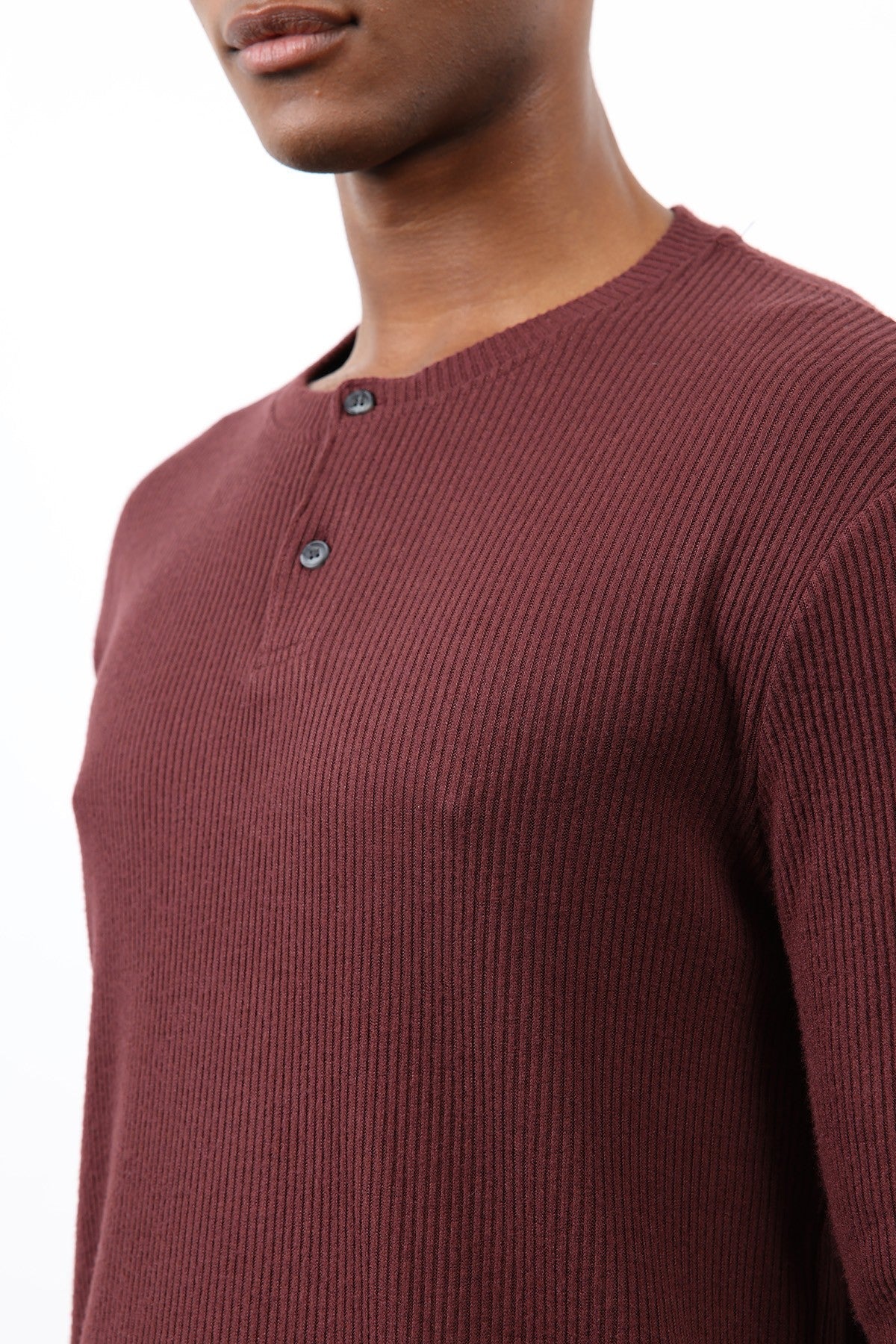 Antioch Ribbed-Collar Button-Down T-Shirt