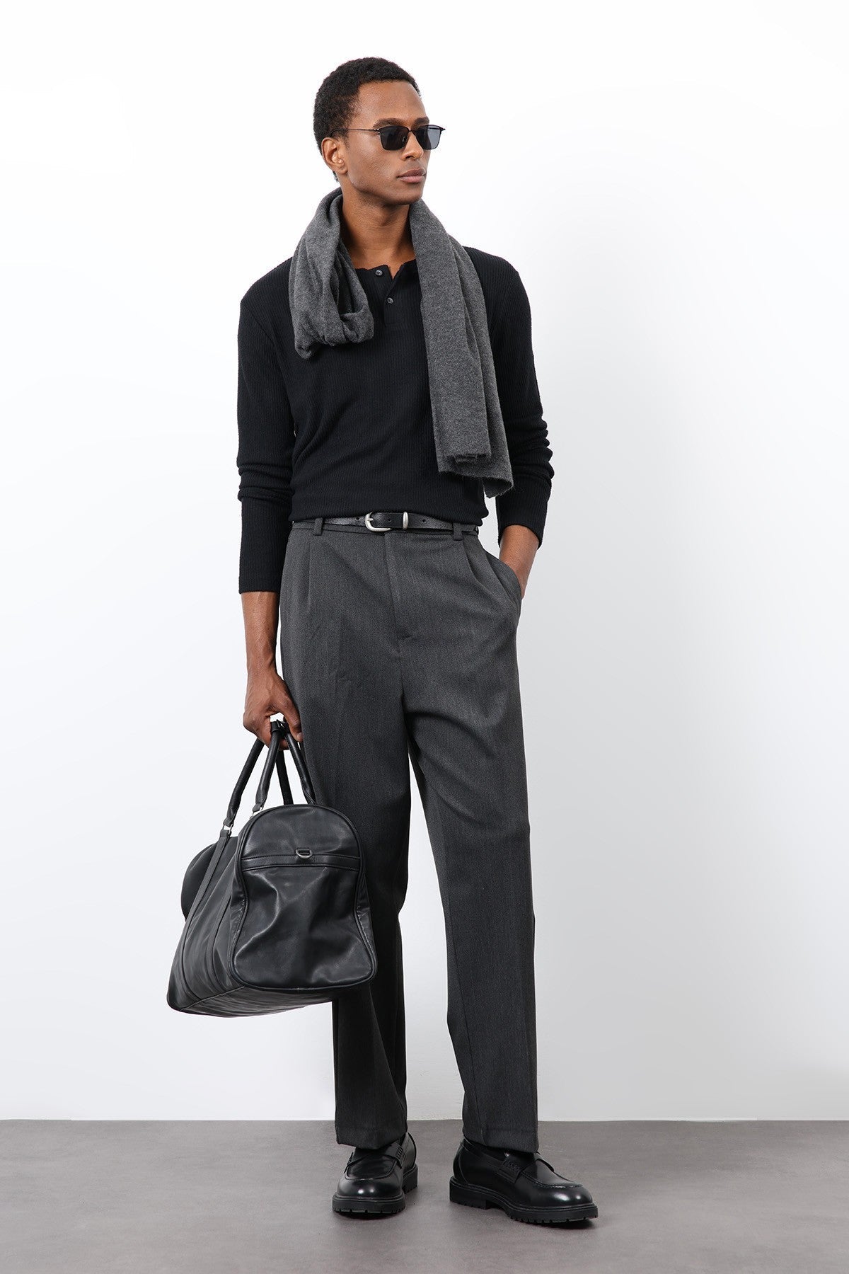 Antioch Ribbed-Collar Button-Down T-Shirt