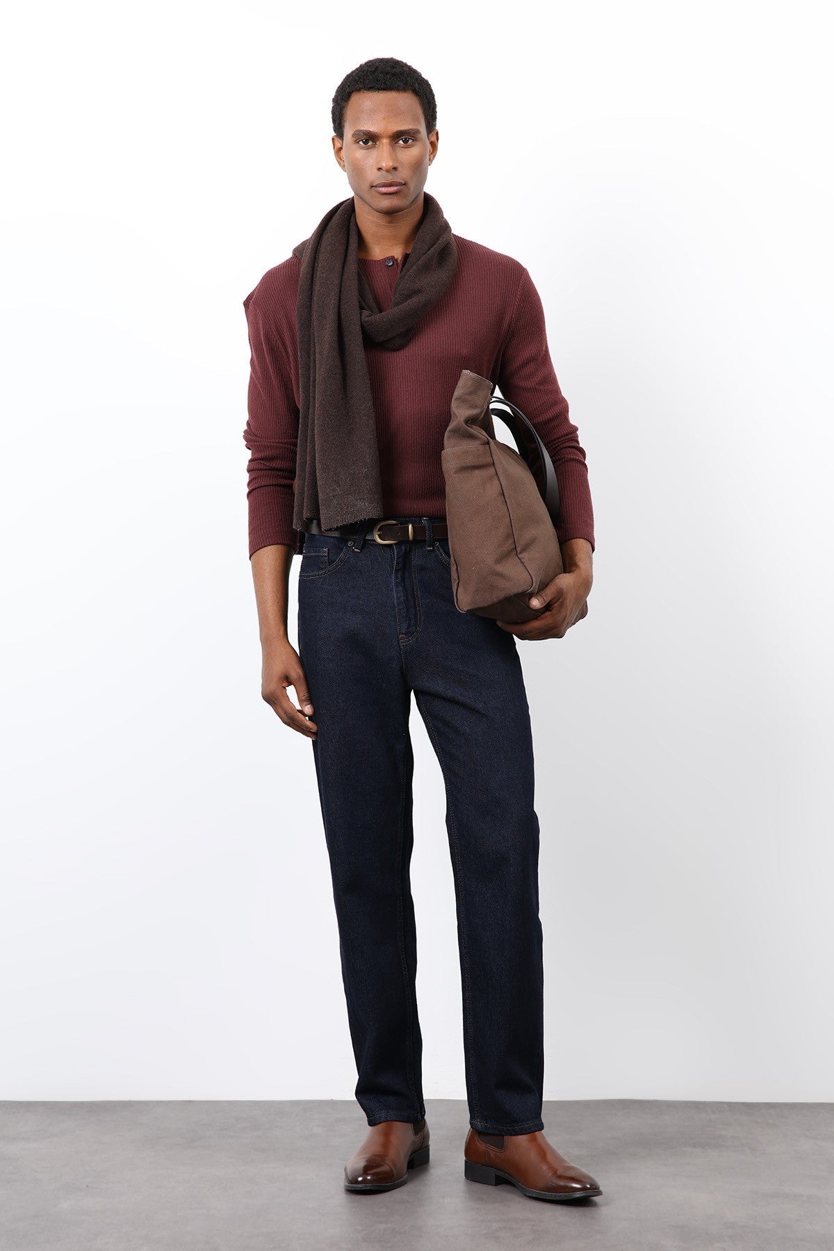 Antioch Ribbed-Collar Button-Down T-Shirt