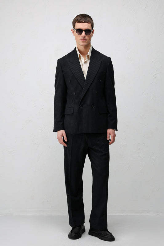 Relaxed-Fit Striped Men's Suit