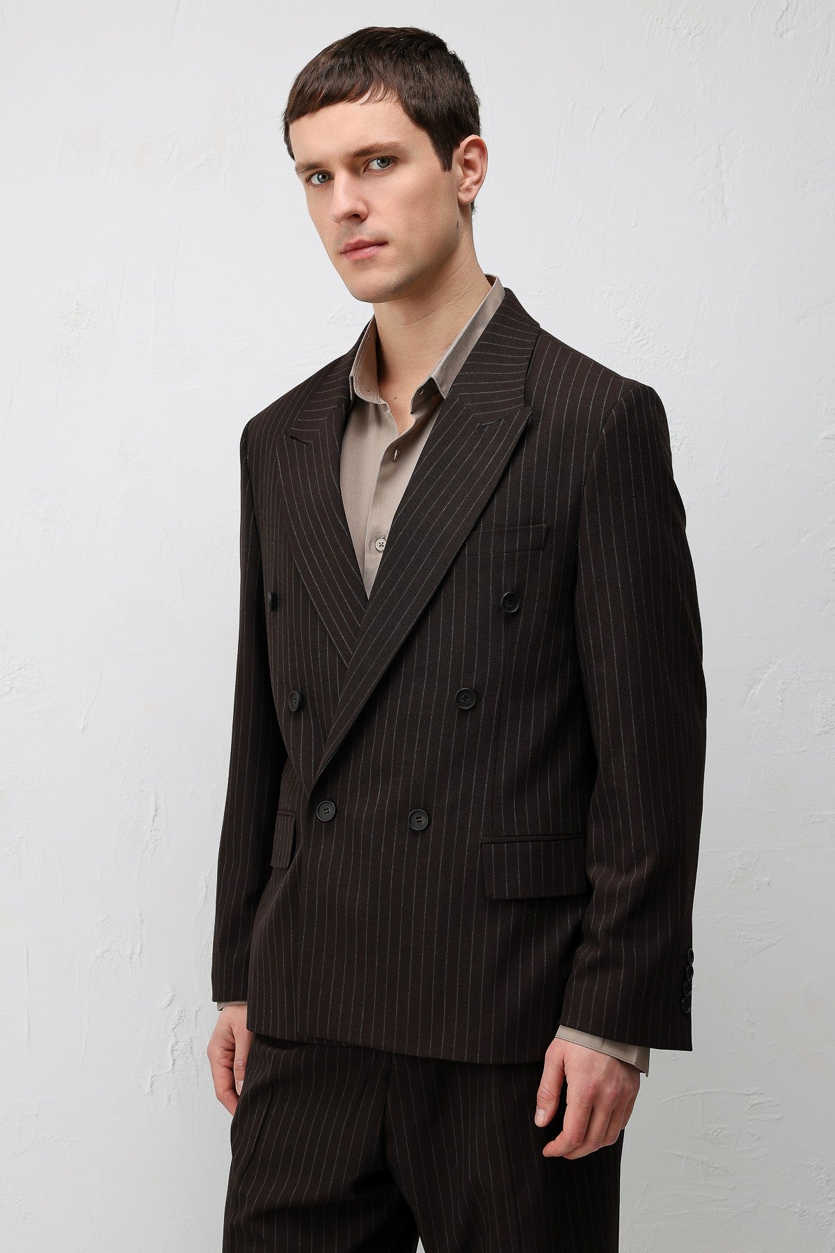 Relaxed-Fit Striped Men's Suit