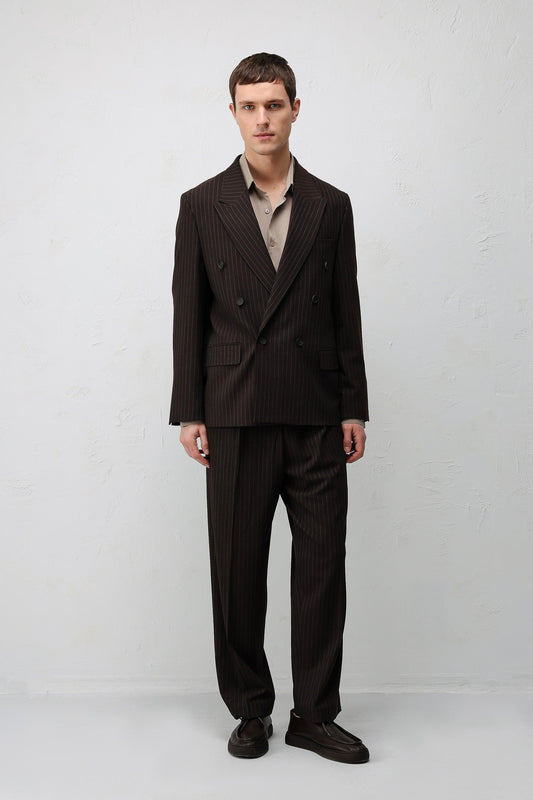 Relaxed-Fit Striped Men's Suit