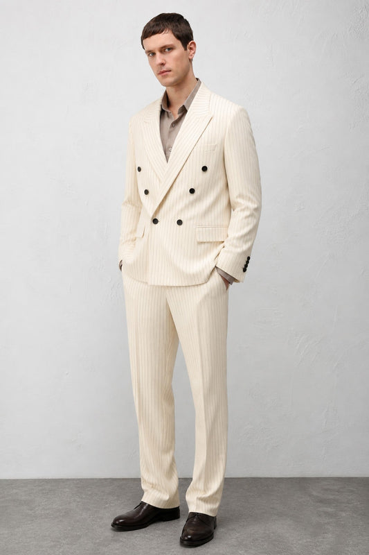 Relaxed-Fit Striped Men's Suit