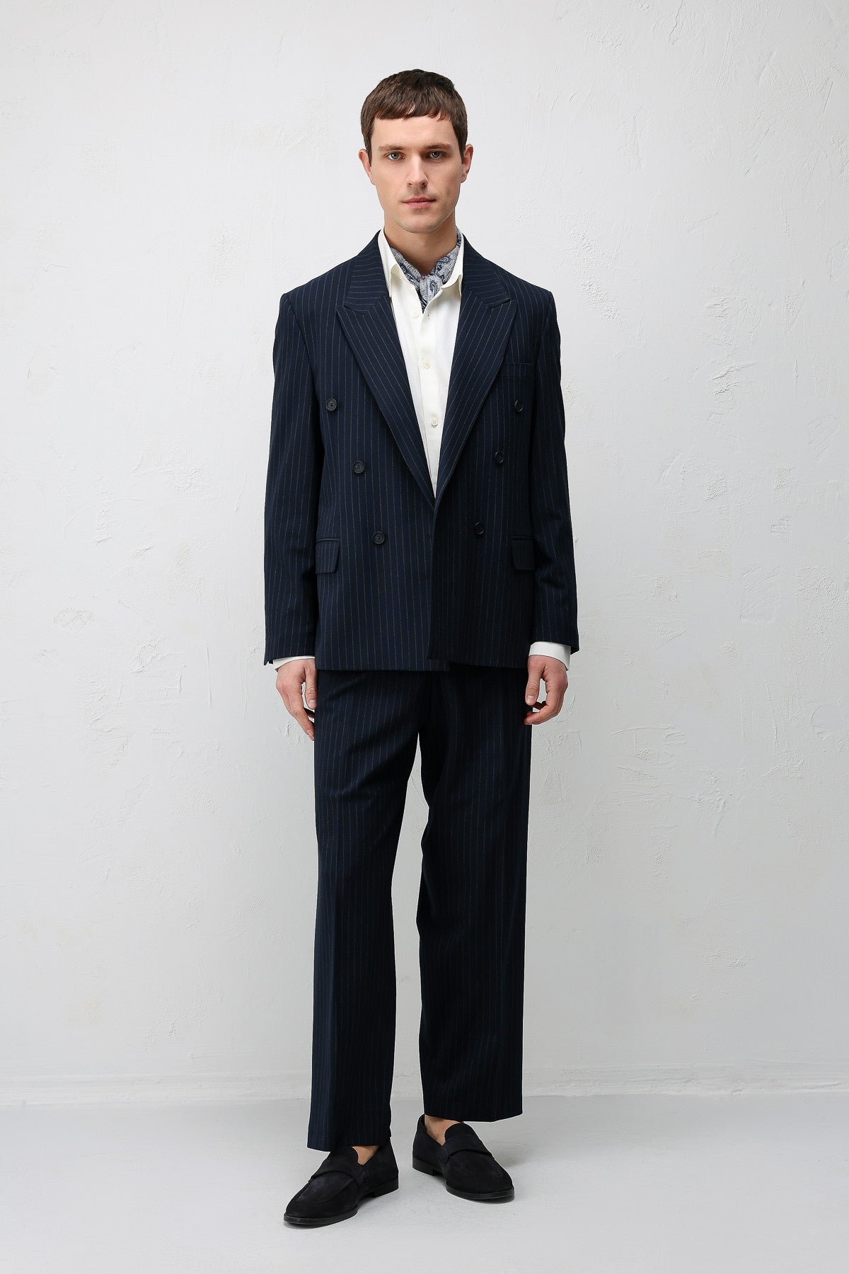 Relaxed-Fit Striped Men's Suit