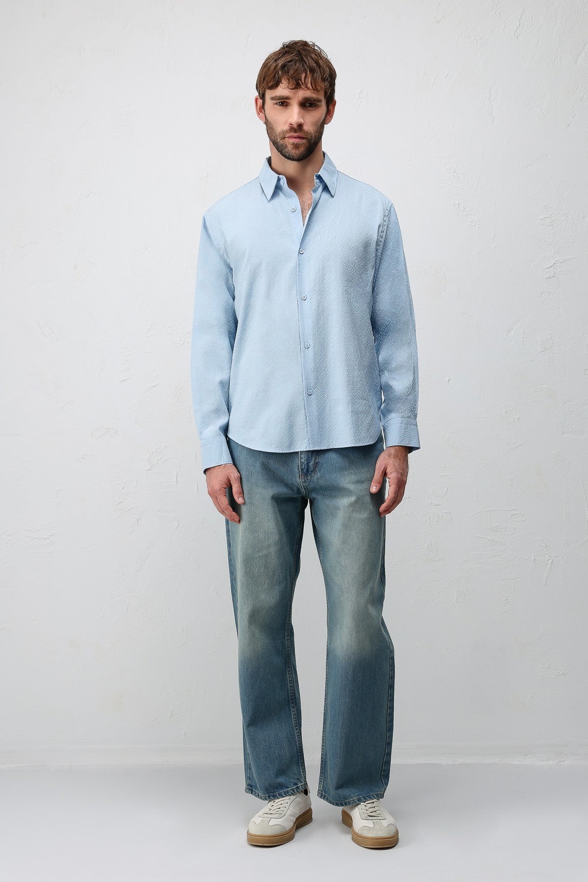 Antioch Men's Shirt with Modal Blend and Textured Fabric