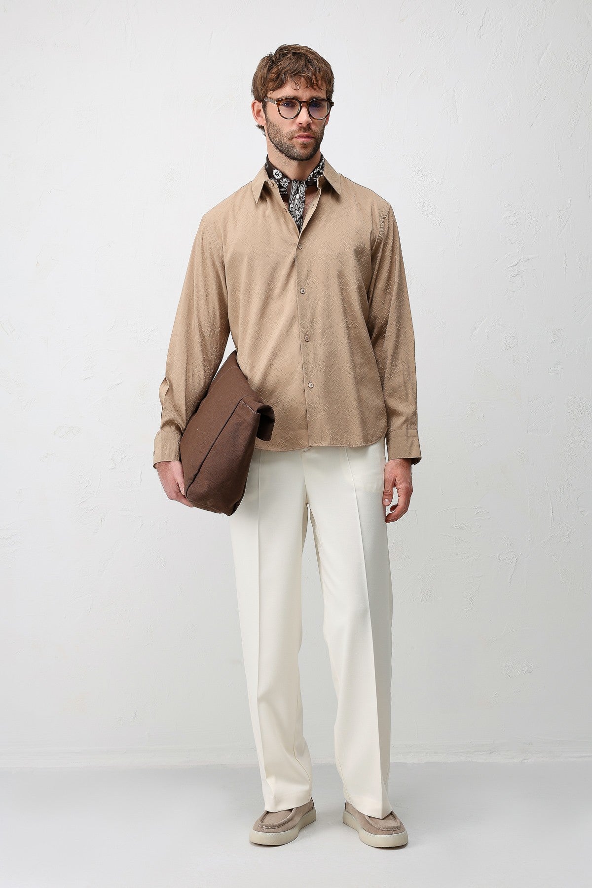Antioch Men's Shirt with Modal Blend and Textured Fabric