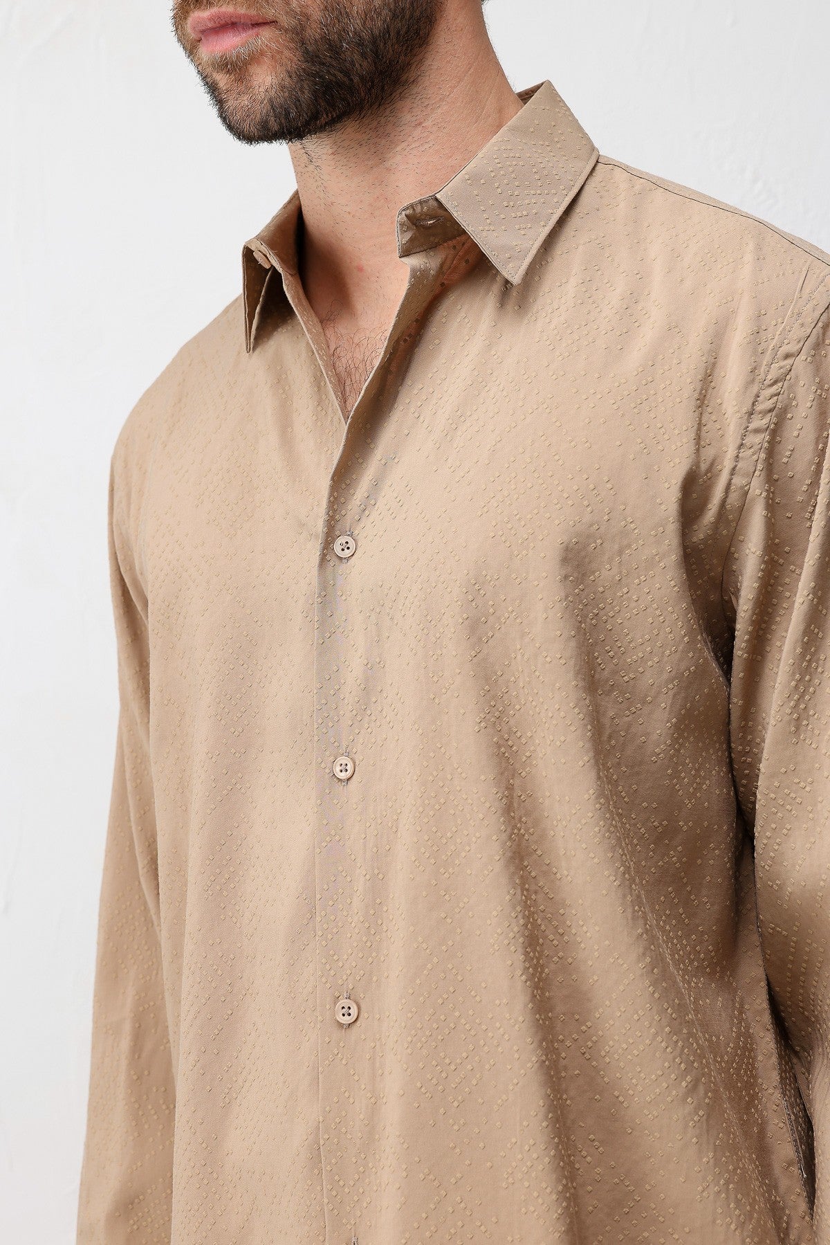 Antioch Men's Shirt with Modal Blend and Textured Fabric