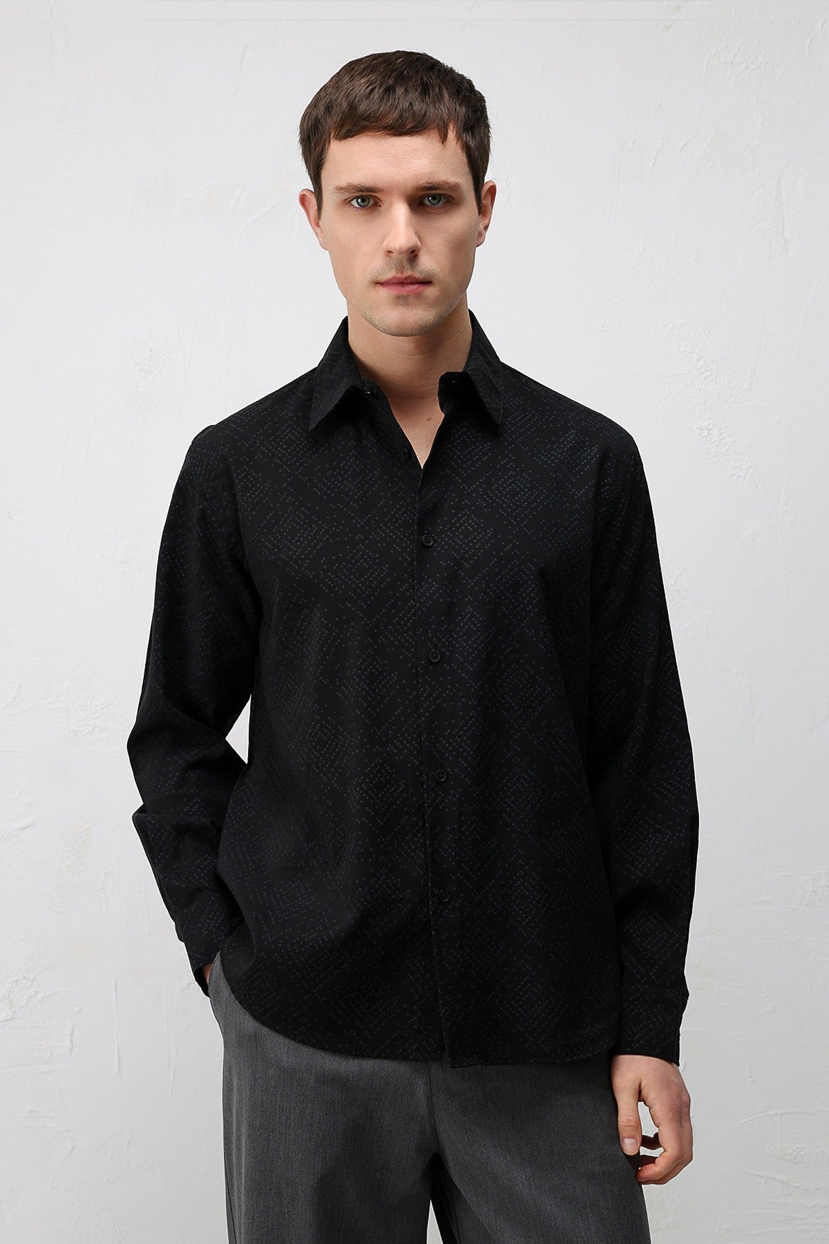 Antioch Men's Shirt with Modal Blend and Textured Fabric