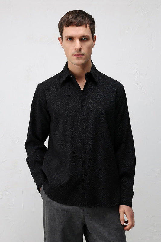 Antioch Men's Shirt with Modal Blend and Textured Fabric