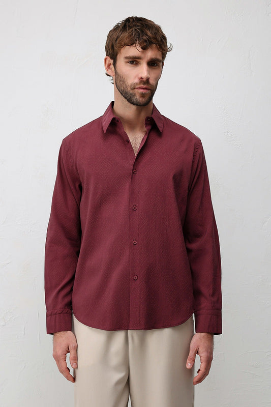 Antioch Men's Shirt with Modal Blend and Textured Fabric