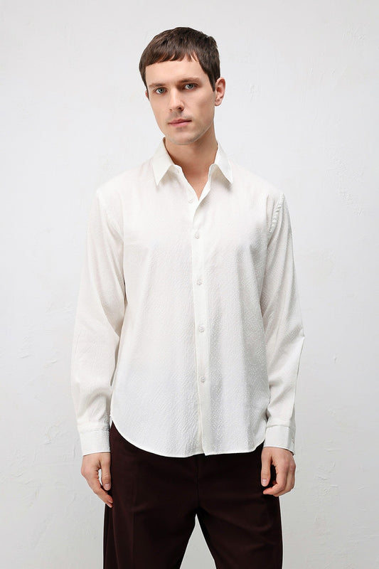 Antioch Men's Shirt with Modal Blend and Textured Fabric