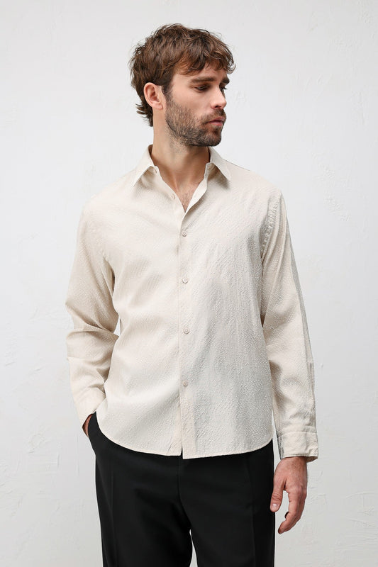 Antioch Men's Shirt with Modal Blend and Textured Fabric