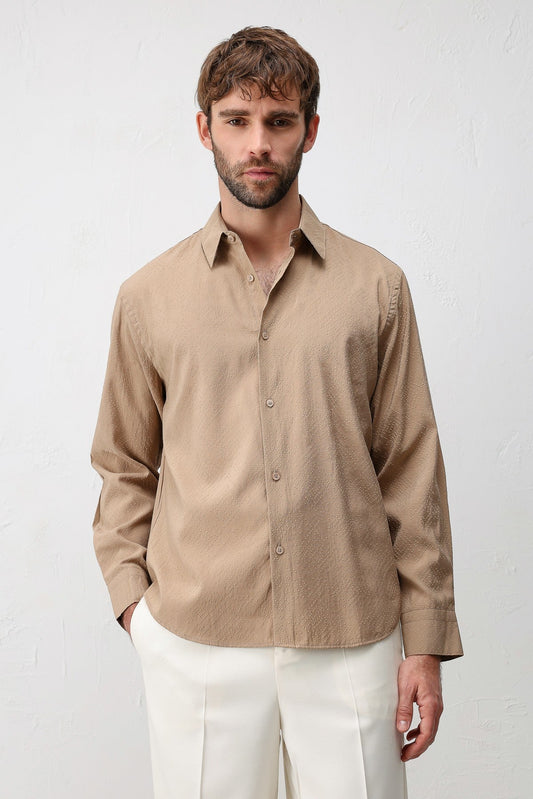 Antioch Men's Shirt with Modal Blend and Textured Fabric