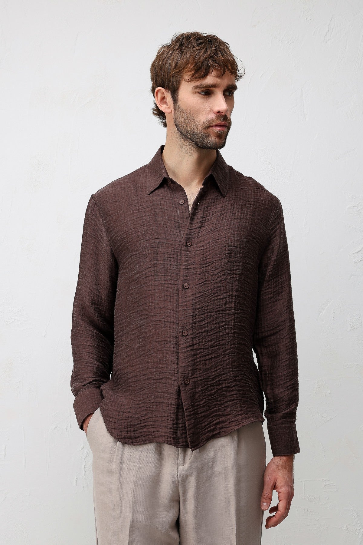 Antioch Crinkled Relax Fit Men's Shirt