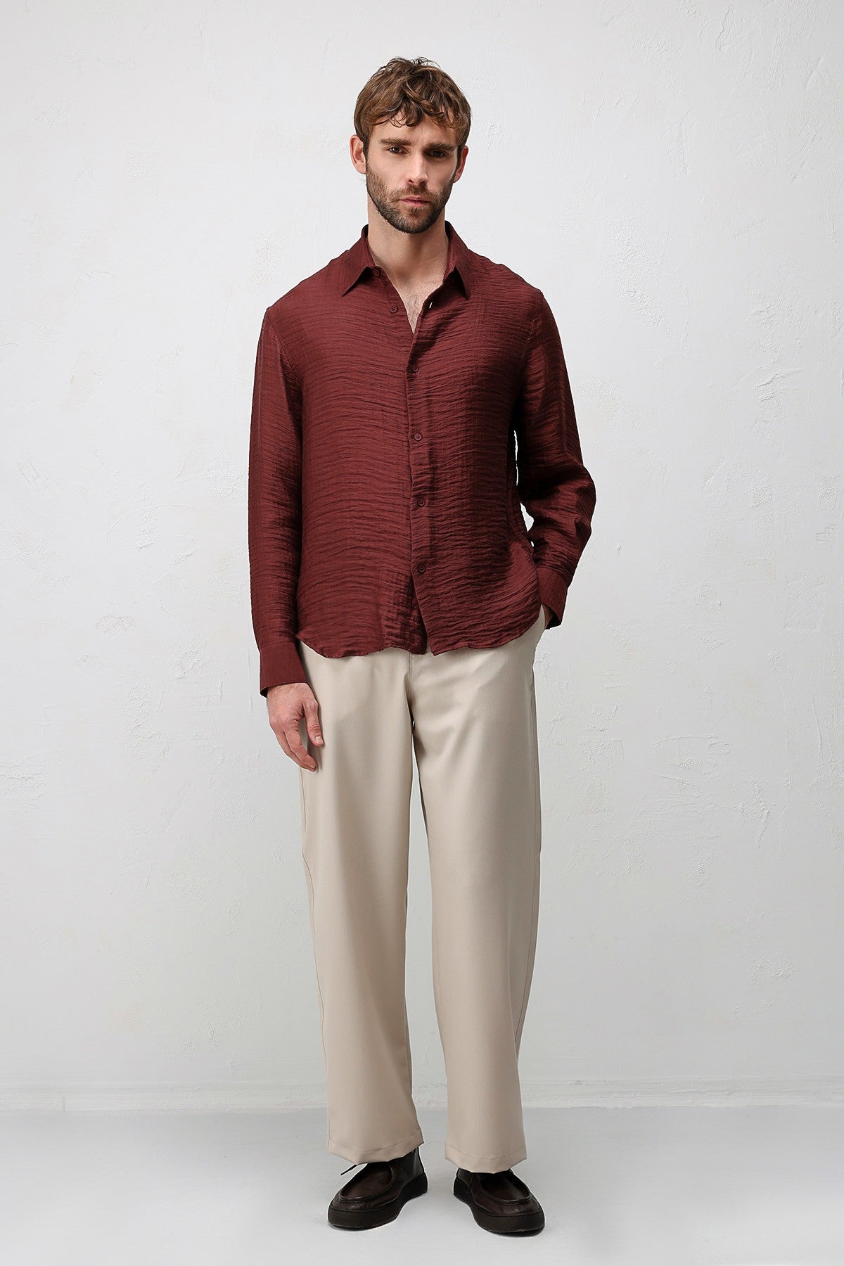 Antioch Crinkled Relax Fit Men's Shirt