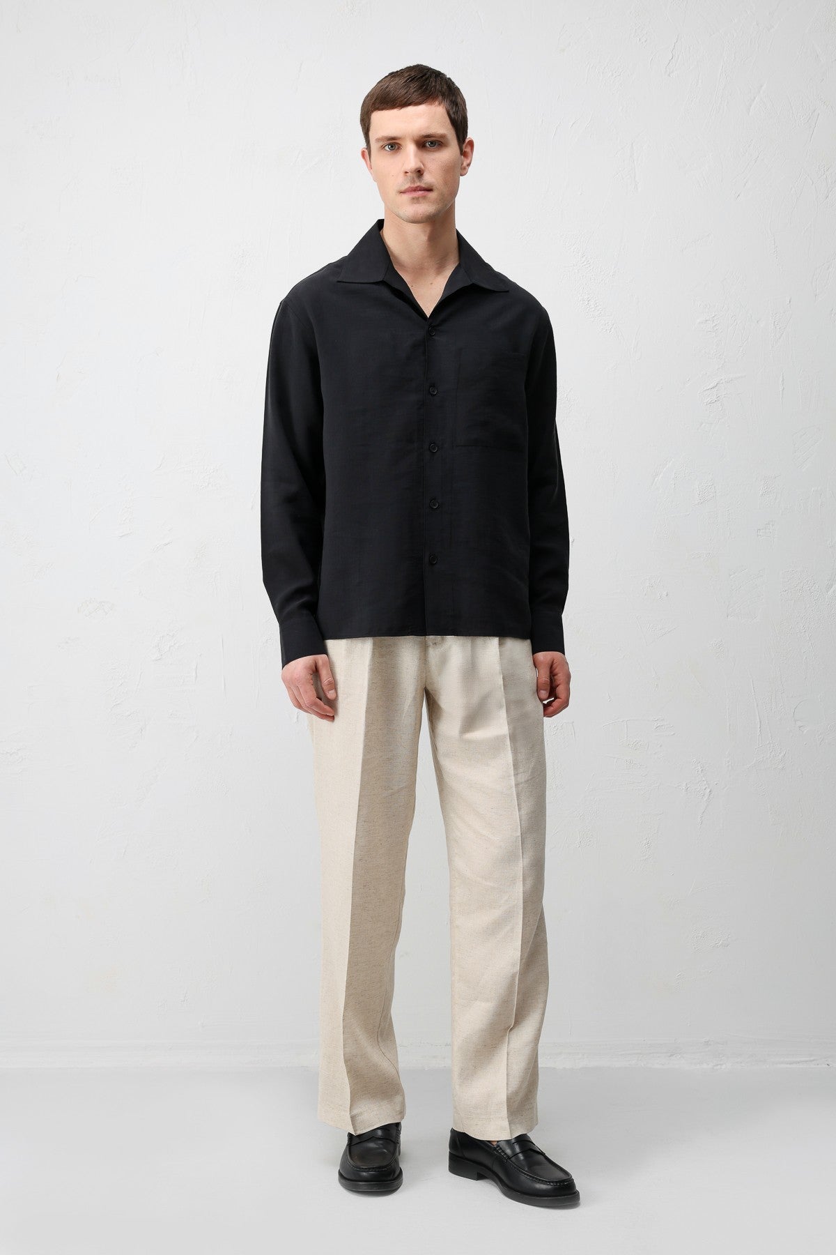 Antioch Men's Shirt with a Wide Collar in a Lyocell Blend