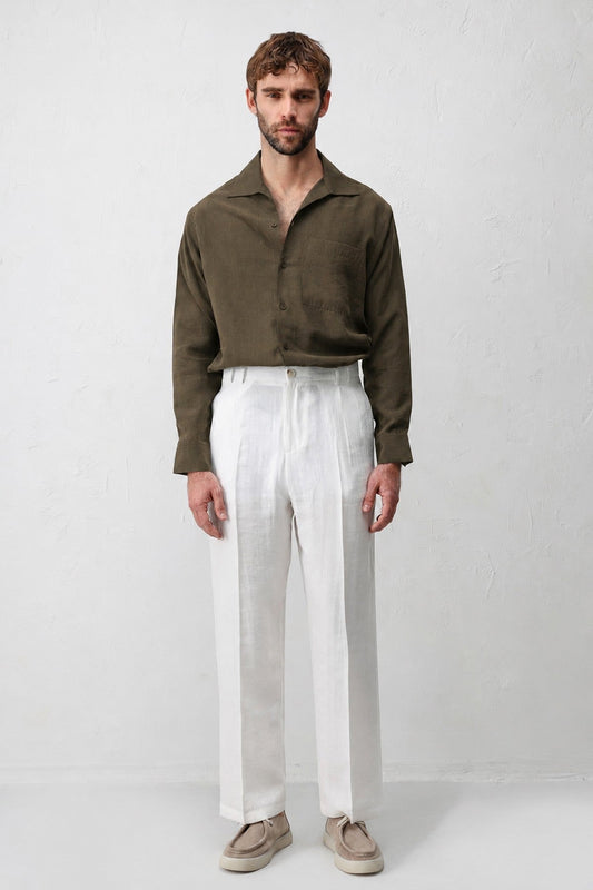 Antioch Men's Shirt with a Wide Collar in a Lyocell Blend