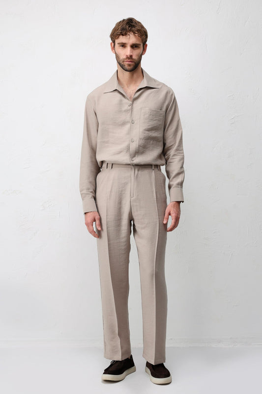 Antioch Men's Shirt with a Wide Collar in a Lyocell Blend